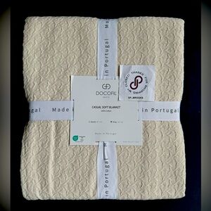 🎁Docofil White Made in Portugal Casual Soft Blanket - Oatmeal -King Size- Cotton